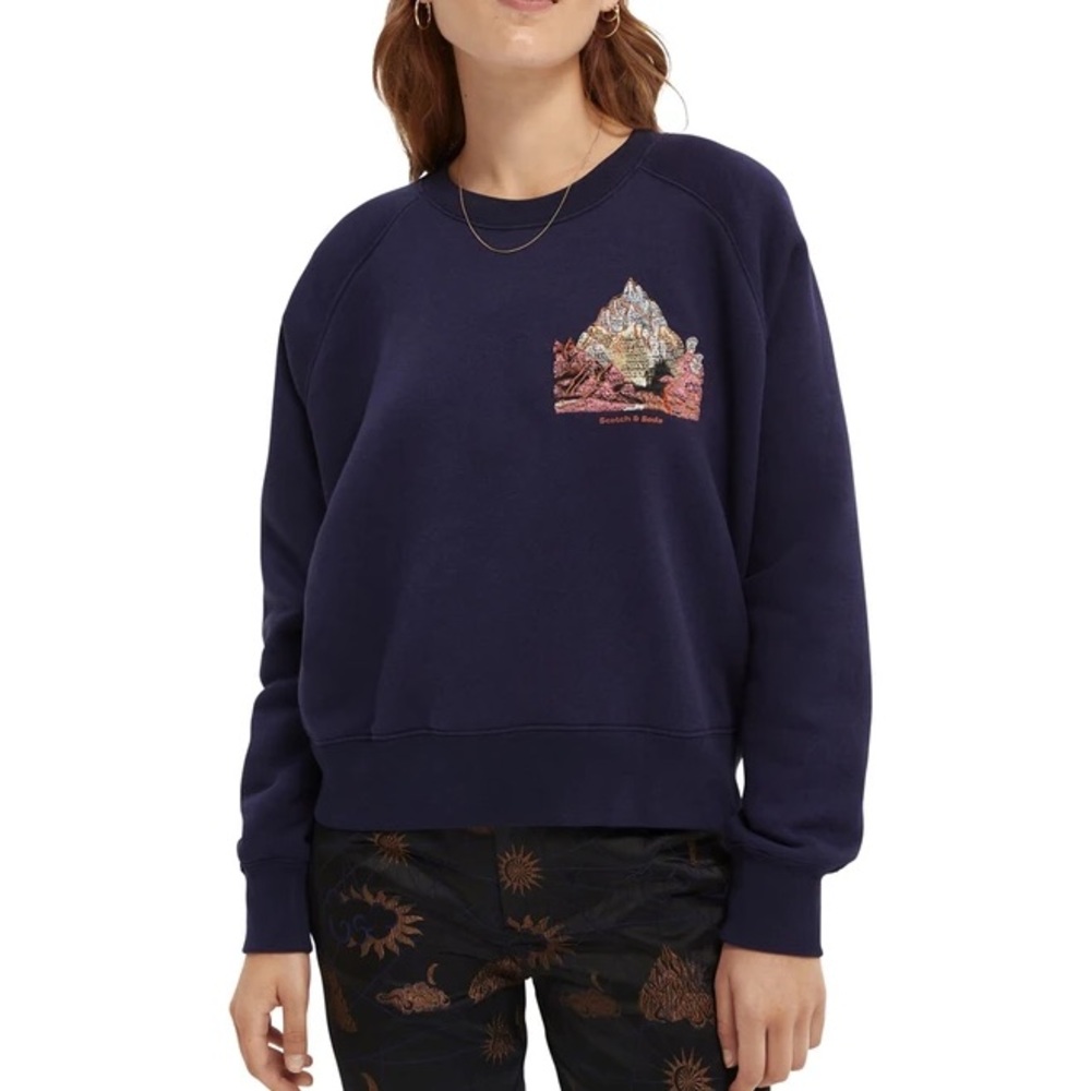 Scotch & Soda Embroidered Graphic Sweatshirt